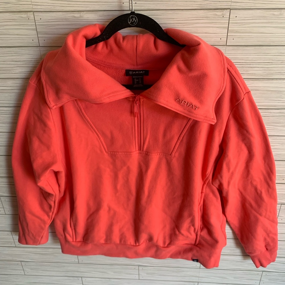 Ariat Bright Coral Quarter-Zip Pullover